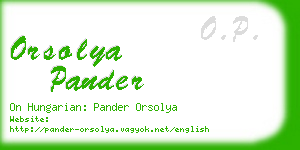 orsolya pander business card